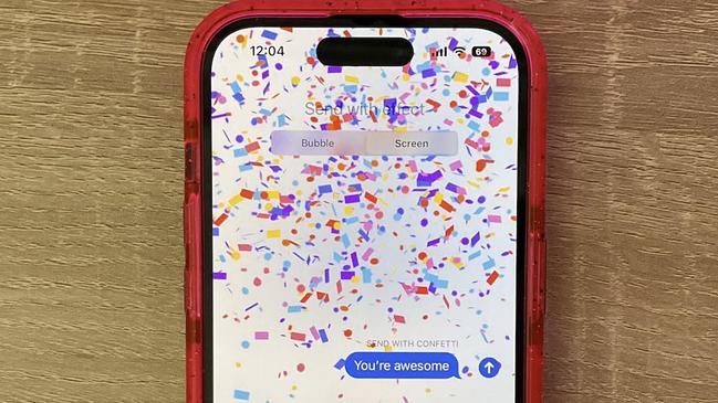 iMessage Effects are a really fun way to make your instant messages more expressive with animated visuals. Picture: Elly Awesome