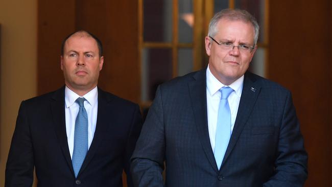 Treasurer Josh Frydenberg and Prime Minister Scott Morrison worked closely on the scheme. Picture: AAP