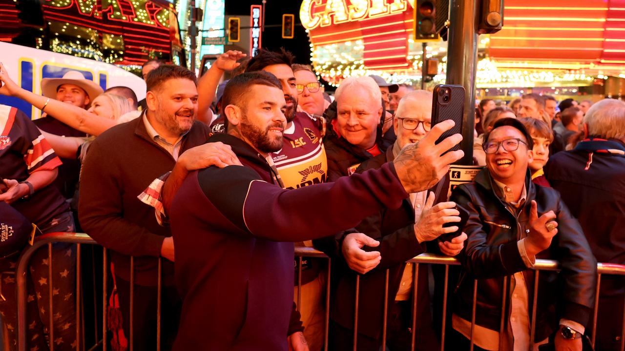 Adam Reynolds takes a selfie with fans in Las Vegas. Picture: Ezra Shaw/Getty Images