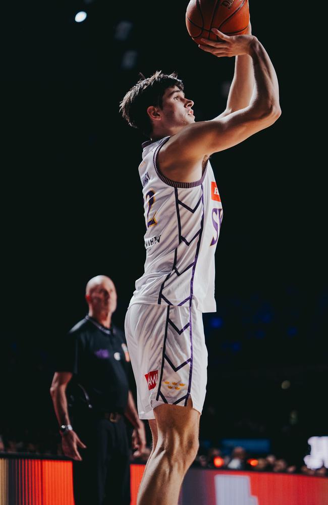 Brian Goorjian has backed in young tyro Alex Toohey, whose shot has improved immensely in NBL25. Picture: Kris Saad/Sydney Kings