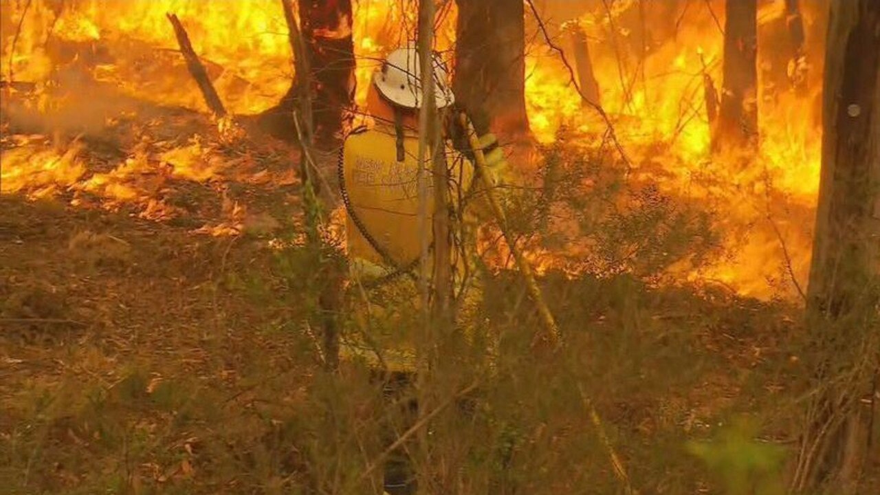 Firefighters in Victoria's Gippsland region were be pushed to the max by the blazes. Picture: Channel 9