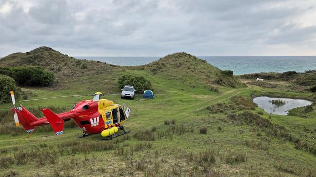 A remote campsite detected by the Westpac Rescue Helicopter at Low Head over the Easter long weekend. Picture: TASMANIA POLICE