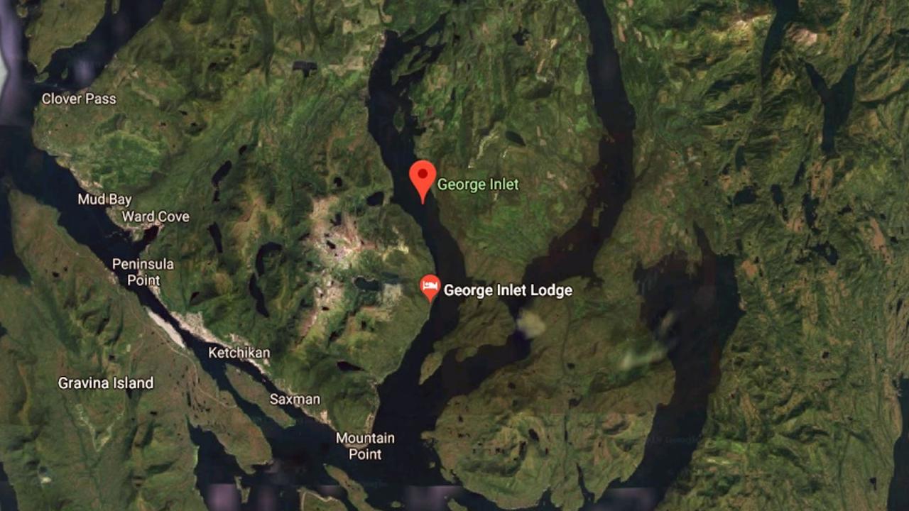 The planes collided in the vicinity of George Inlet, near Ketchikan. Picture: Google Maps.
