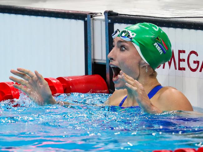 Tatjana Schoenmaker’s reaction to her breaststroke win was one for the ages. Picture: Roger Sedres/Gallo Images