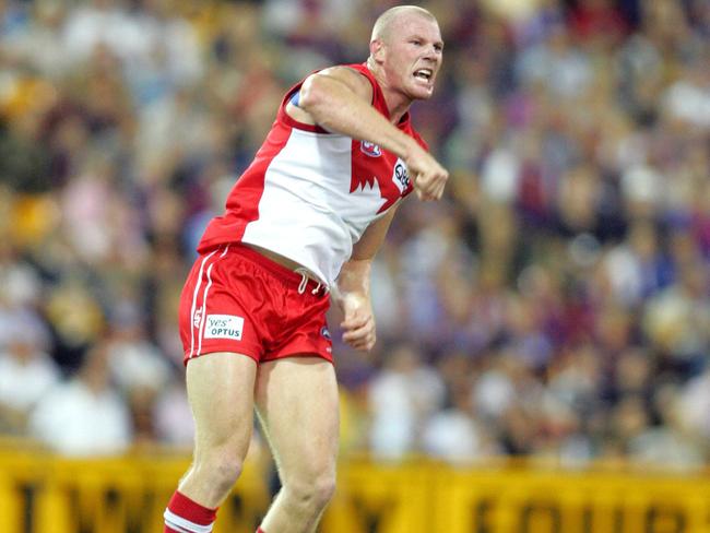 Barry Hall after kicking goal after final siren to win in 2005.