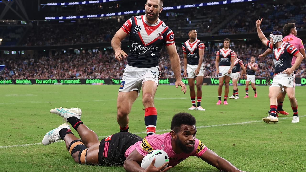 Sunia Turuva is no stranger to scoring a try. Picture: Cameron Spencer/Getty Images