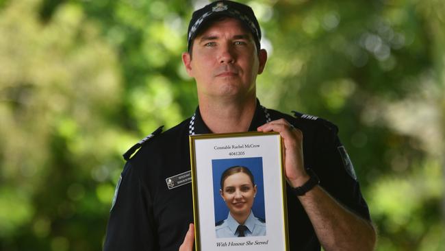 Sergeant Shaun Byrnes trained Constable Rachel McCrow at the academy in Townsville. Picture: Evan Morgan