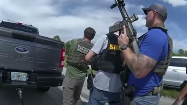 Body camera footage of the alleged would-be Trump shooter's arrest.