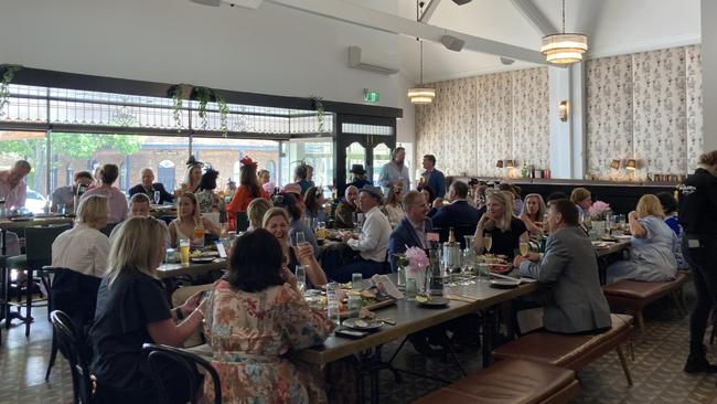 Delighted locals and domestic tourists are celebrating the Melbourne Cup races at the Southern Highlands Brewing Taphouse in Moss Vale. Picture: Adelaide Lang