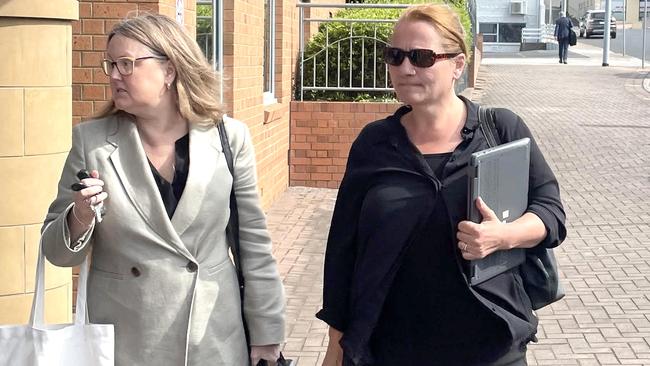 06-11-2024 Hillcrest jumping castle operator Rosemary Gamble (R) walking into Devonport magistrates Court. Picture: Matthew Denholm