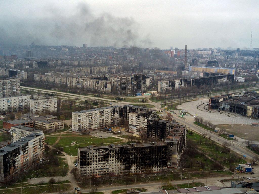 An aerial view of the devastation in Mariupol on April 12. Picture: Andrey Borodulin/AFP