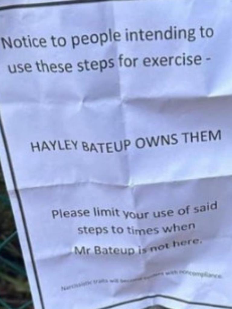 Hayley Bateup has been targeted with the passive aggressive note. Photo: Facebook