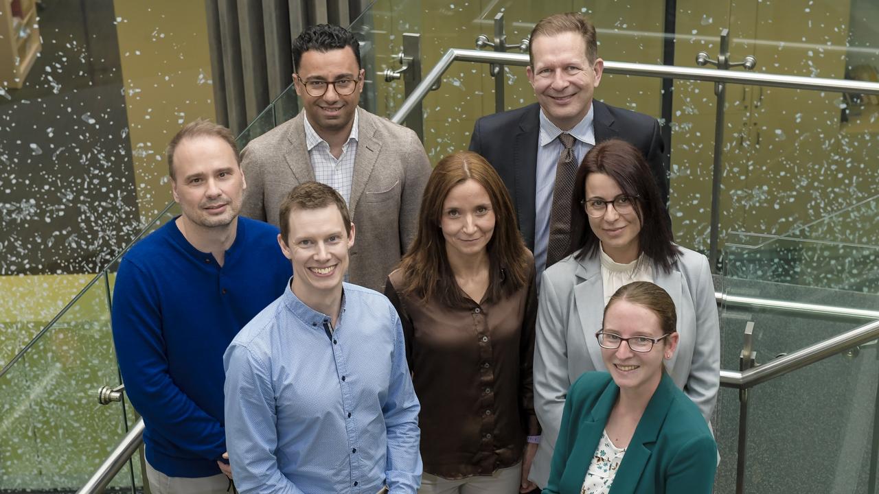 The Ferronova team, from left Professor Benjamin Thierry (UniSA), Dr Aidan Cousins (Front – Ferronova), Joe El-Aklouk (Back – Ferronova), Dr Valentina Milanova (middle – UniSA), Stewart Bartlett (Ferronova), Leticia Cubero-Dominguez (Ferronova), Dr Melanie Nelson (Ferronova). Picture supplied