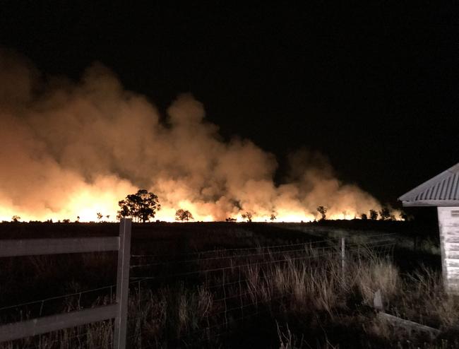 Four crews responded to a grass fire in the Gladstone region on Monday.