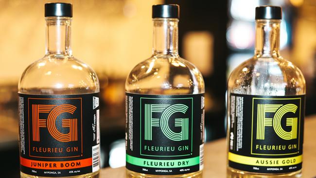 Bottles of Fleurieu Gin at Myponga, SA. Picture: Supplied