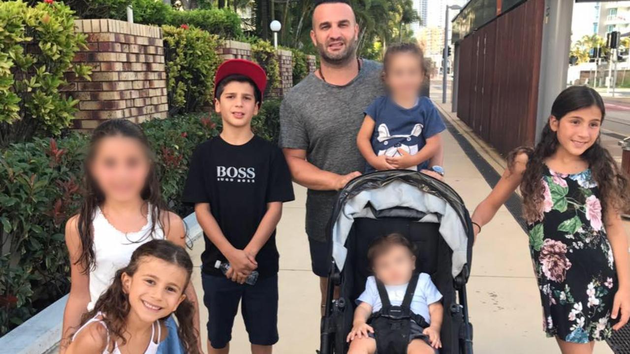 Photo from 2017 of Danny Abdallah with his children. From left to right (unblurred) is Sienna, Antony and Angelina, with surviving children Liana, Alex and baby Michael.