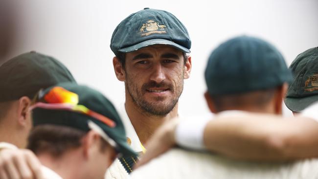 Mitchell Starc is progessing well from a finger injury but won’t play the first Test. Picture: Daniel Pockett/Getty Images