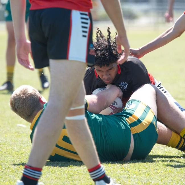 Ignatius Park College and Kirwan State High School teams take on St Brendanâ€™s College Yeppoon teams in Queensland state rugby league semi finals at Mackay on Wednesday, August 24, 2022.