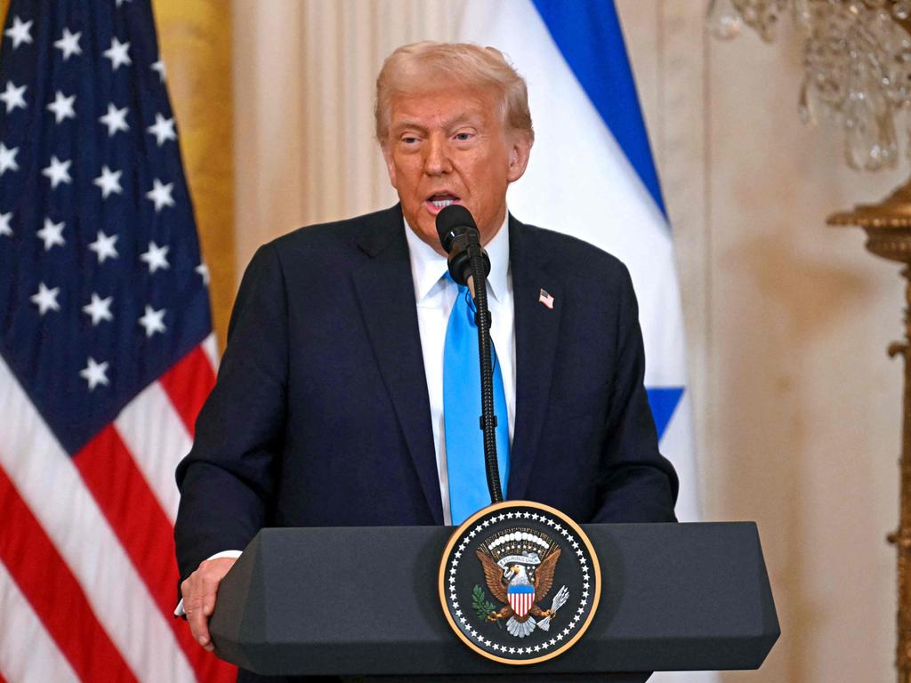 US President Donald Trump on Wednesday AEDT announced his plans to “take over” the Gaza strip. Picture: AFP