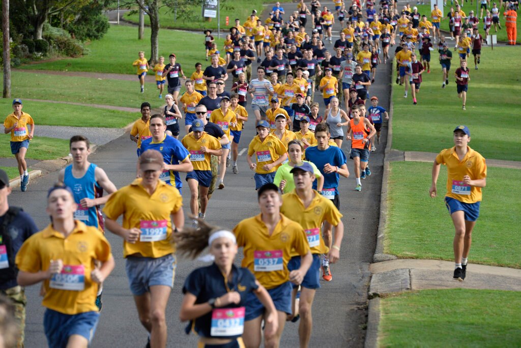 Thousands run in the 4km event of Peak2Park 2018 in Leslie St, Sunday, March 4, 2018. Picture: Kevin Farmer