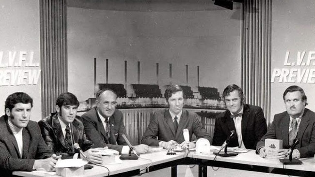 GLV10's Latrobe Valley Football League panel, from left, Rex Price, Terry Hunter, Stan Aitken, Graeme Eddy, Frank Munro and Tom Grimes. Picture: Supplied