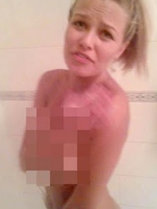 The nude phone picture of Lara naked in the shower, taken by AFL footballer Brendan Fevola in 2006.