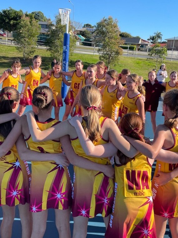 Moreton Bay College celebrate its match.