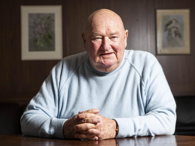 Trucking magnate Lindsay Fox in his St Kilda road office. Picture: Aaron Francis