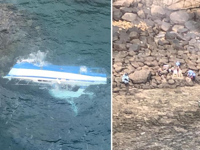 Sunk boat strands six on Queensland island