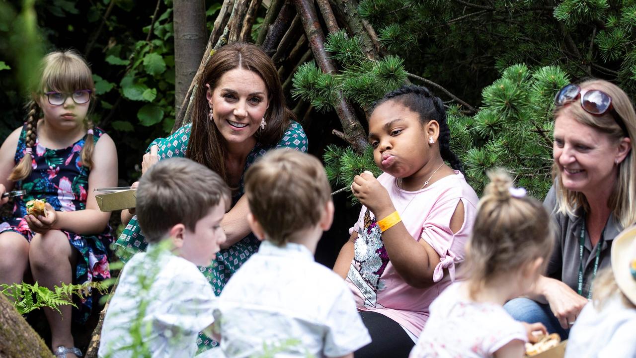 The group had lunch together in the beautiful garden, which was designed by the duchess. Picture: Heathcliff O'Malley/AFP