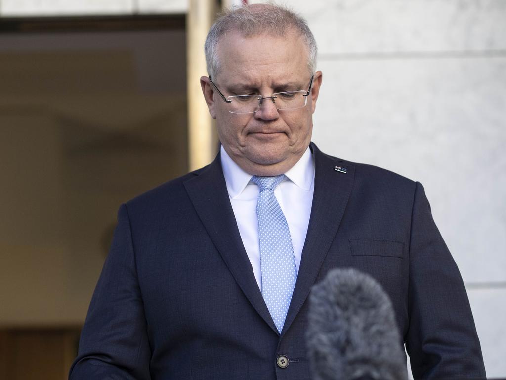 Scott Morrison has repeated the assessment of the debt and deficit situation as “eye-watering”. Picture: NCA NewsWire / Gary Ramage