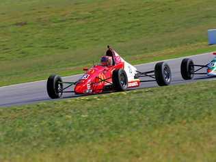 ON TRACK: Cameron Shields works his BF Racing Formula Ford through the field during racing at South Australia's The Bend Motorsport Park. Picture: Insyde Media