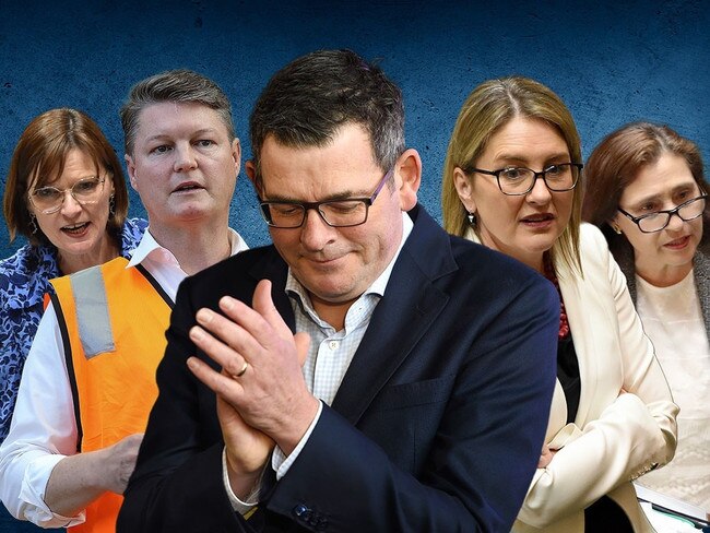 Daniel Andrews and his successor Jacinta Allan, right.