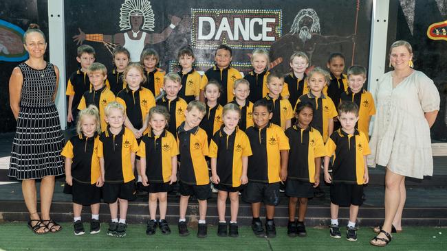 Mackay North State School Prep W Back row: Lincoln, Hailey, Izaiah, Liliana, Darcy, Evelyn, Richard, Eva Middle row: Cooper, Savannah, Tobias, Willow, Grant, Kymani, Ella, Charlie Front row: Charlotte, Chester, Lilly, Ezra, Alesarna, Allan, Skyla, Ace, Teacher: Ms Sheree West, Teacher Aide: Mrs Shantelle Jones Picture: Michaela Harlow.