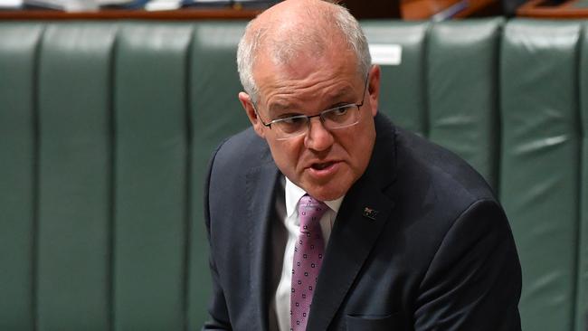 Scott Morrison in question time on Monday. Picture: Getty Images