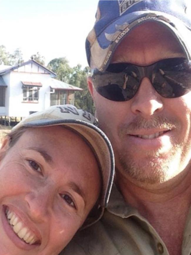 Married couple Stacey and Gareth Train at their home at Wieambilla. Date unknown.