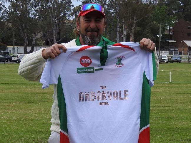 Mark De Luca, 400th senior game, Bradbury Cricket Club, Camden District Cricket Association, Onslow Park, Camden, Saturday, October 12, 2024. Picture: Bradbury CC