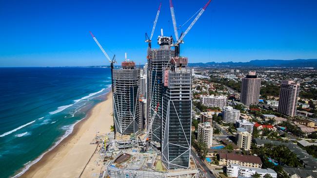 The under-construction towers as they appear this week. Photo: Supplied