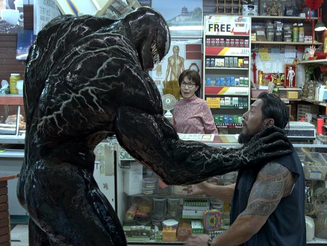 Hardy is overtaken by an alien symbiotein Venom. Picture: Sony Pictures