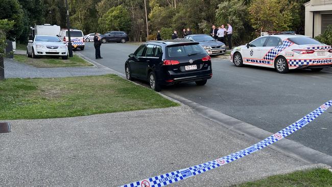 Police swarmed to the scene at the Bellagio Crescent address, Coomera. Picture: Andrew Potts