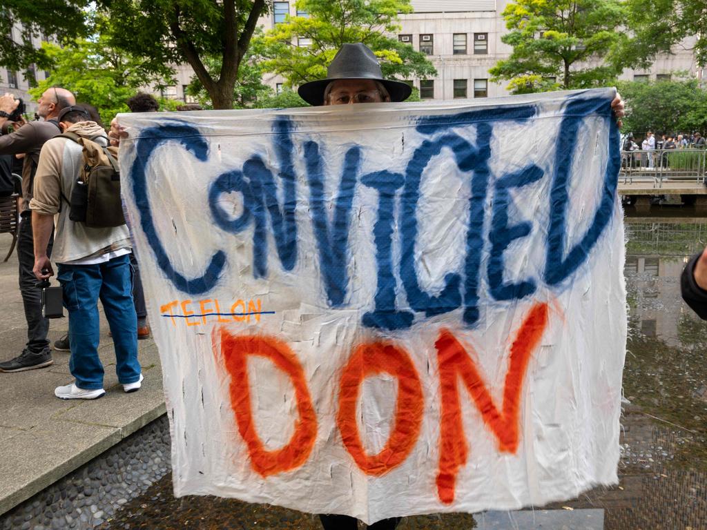 Trump critics were out in force in New York for the announcement of the guilty verdict and many high profile Americans have since taken to social media to rejoice. Picture: Spencer Platt/Getty Images North America/Getty Images via AFP