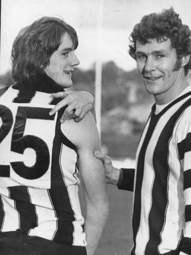 Carman celebrates his 25th birthday with Billy Picken, wearing no.25.