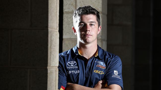 Adelaide Crows player, Ned McHenry after training at West Lakes. Picture: Sarah Reed