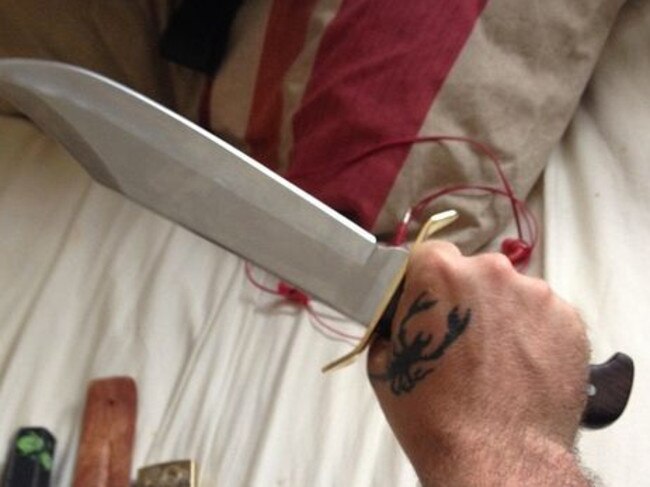 Jed Allen’s social media accounts are filled with images of knives.
