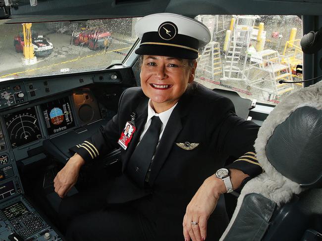 Herald Sun Weekend MAGAZINE ONLY: profile on Davida Forshaw, ground-breaking female Qantas pilot who has mentored a lot of younger women.Picture Andrew Tauber