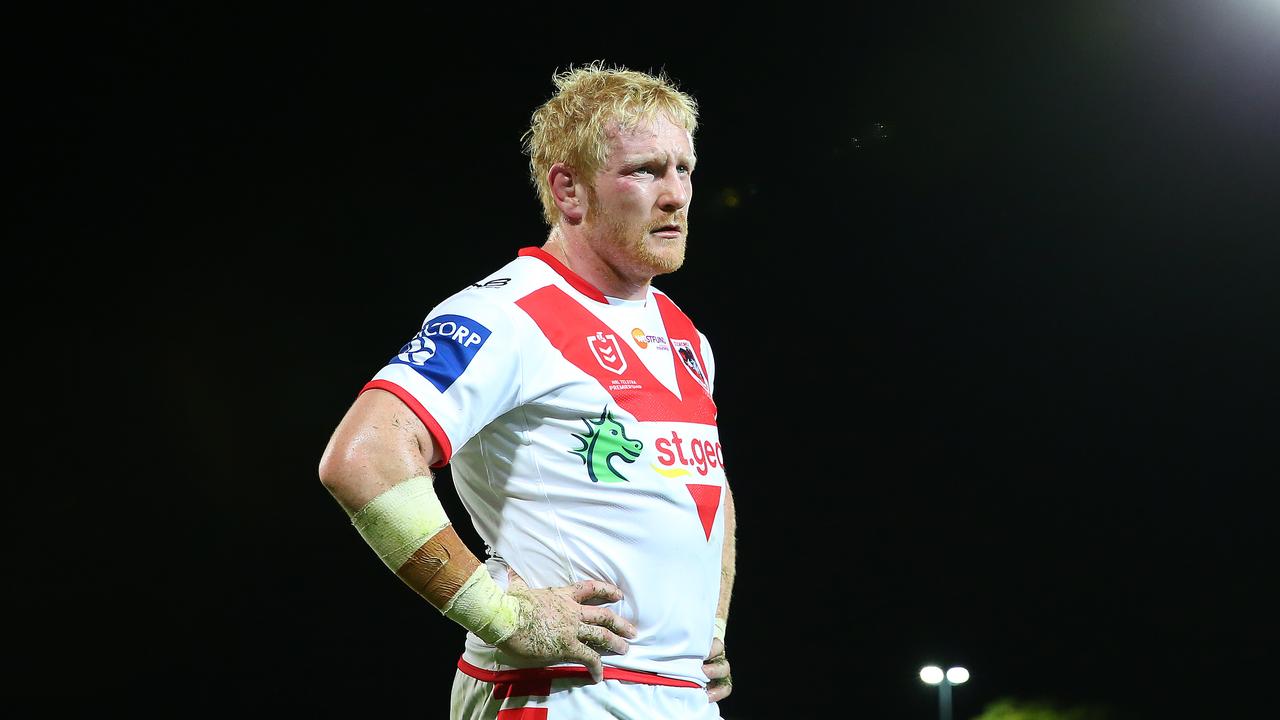 James Graham look on after a loss for the Dragons in 2020