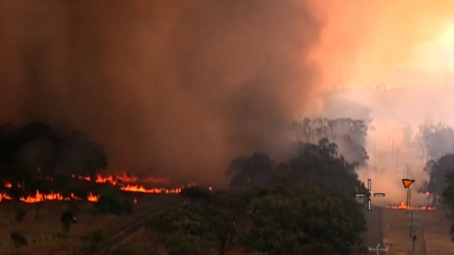 'I was running': Frantic moment couple escape bushfire