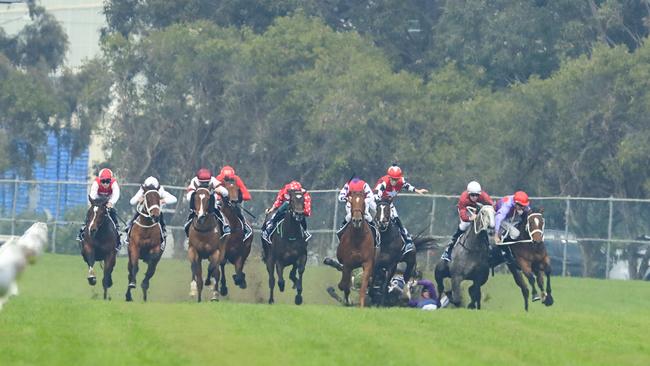 The shocking incident at Rosehill. Picture: Jenny Evans/Getty