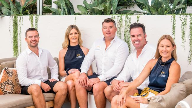 Horizon Yachts Australia team members (L-R): Craig Maile, Erica Rae, Mark Western, Tony Jones, Rachael Kahui. Picture: Horizon Yachts Australia