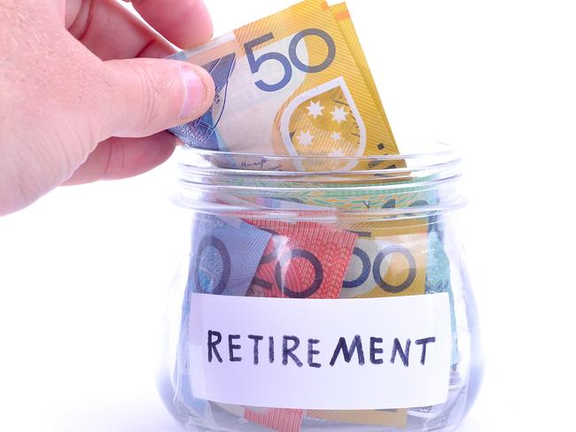 A glass jar full of Australian money, retirement, generic